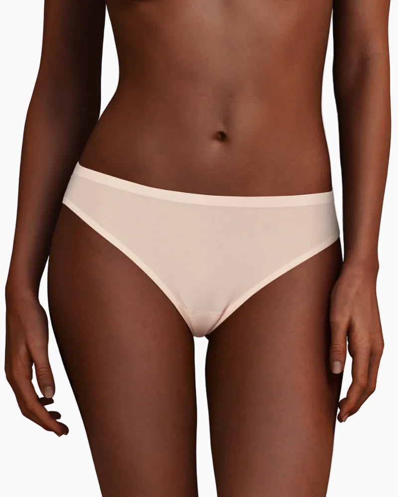 Chantelle Soft Stretch Thong in Golden Beige color front view