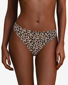 Chantelle Soft Stretch Thong in Leopard front view