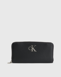 Ck Acc - Minimal Monogram Zip Around Wallet