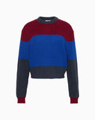 Calvin Klein chunky cotton sweater in blue and white stripes with crew neck