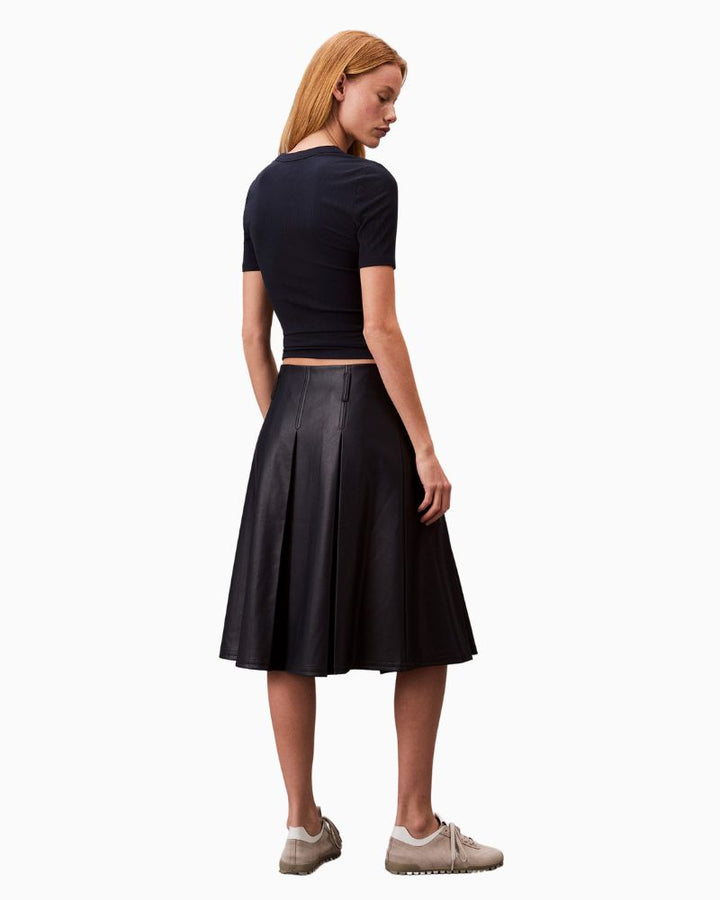 Back view of lightweight modal t-shirt with smooth finish