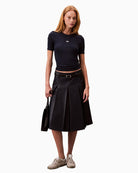 Calvin Klein A-line modal rib tee with soft stretch and fitted shape
