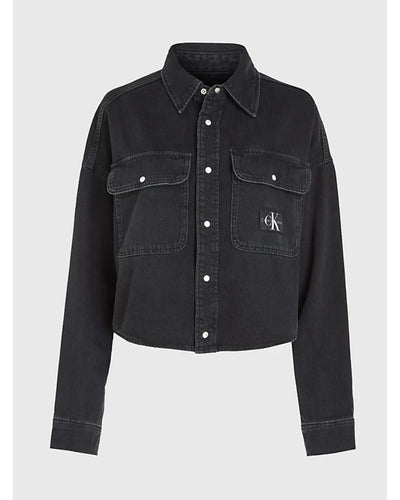 Ck Jeans - OVERSIZED CROP ROUNDED HEM SHIRT 