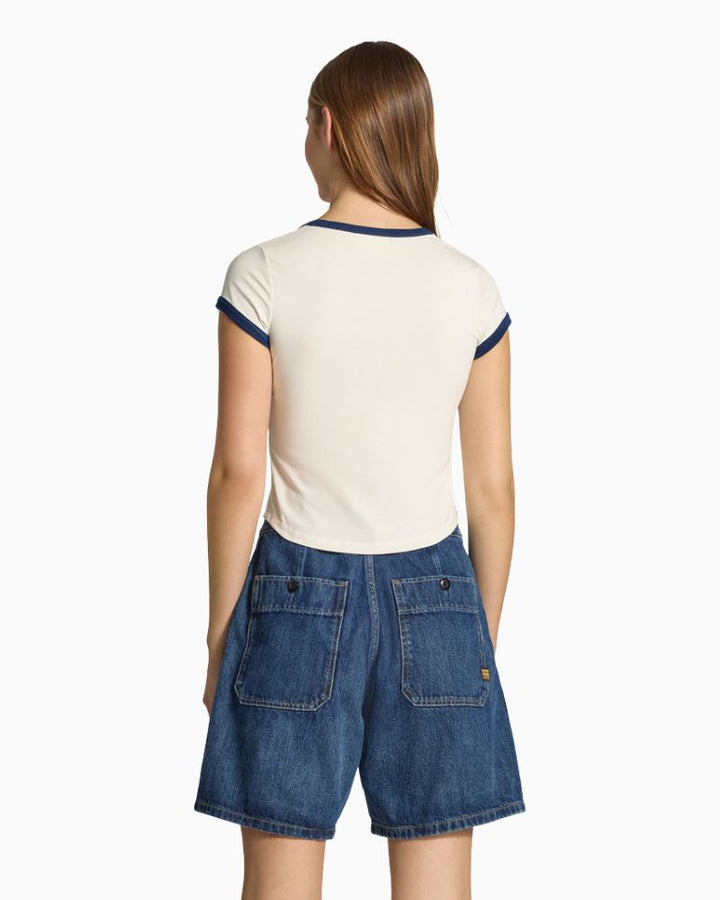 Back view of Ck Jeans - Scoop Neck Graphic Tee with logo design