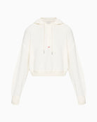 White textured hoodie by Calvin Klein Jeans with embroidered logo and cotton-blend fabric