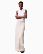 White zip top by Calvin Klein styled  casual
