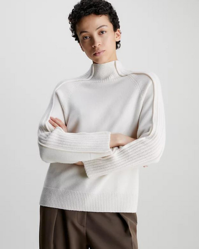 Ck Women - Recycled Wool Mock Neck Sweater 