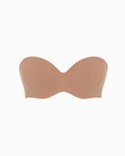 Close-up of strapless bra showing padded design and detachable straps