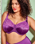 Elomi Cate Underwear Bra in Purple centre bow detail