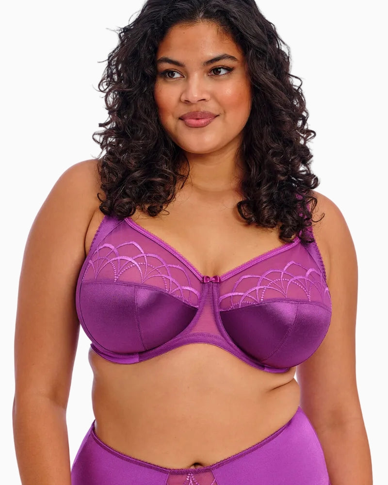 Elomi Cate Underwear Bra in Purple cup detail