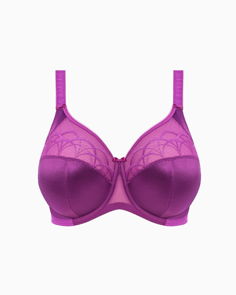 Elomi Cate Underwear Bra in Purple embroidery detail
