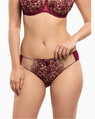 Empreinte Agathe briefs in amarante with embroidered tulle front
