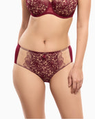 Empreinte Agathe full brief in amaranth with embroidered tulle front