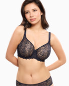 Empreinte Cassiopée seamless bra in midnight blue with silver lurex thread
