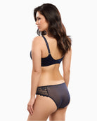 Back of Cassiopée bra showing active mesh and wide-set straps