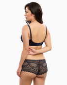 Back view showing U-shaped support and wide-set straps