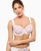 Empreinte Charlotte demi-cup bra white front view – Áines Boutique