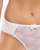 Close-up of Empreinte Charlotte embroidery detail – Áines Boutique