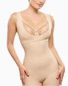 Empreinte Eclipse shaping bodysuit Creamy Beige close-up fabric detail – Áines Boutique