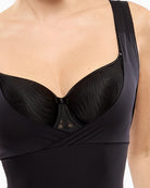 Empreinte Eclipse shaping bodysuit black close-up fabric detail – Áines Boutique