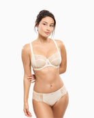 Empreinte May full cup bra in natural with floral embroidery