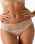 Empreinte Verity brief in caramel with seamless geometric lace