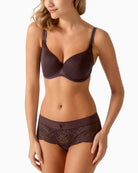 Empreinte Verity full cup bra in Ardoise grey with seamless spacer cups and swirl detailing