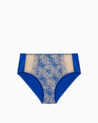 Empreinte Agathe full brief in blue front view with embroidery