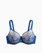 Empreinte Agathe full cup bra in blue strap and bow detail