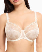 Empreinte Alix full cup bra in natural with floral semi-sheer fabric detailing
