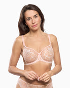 Empreinte Amour Full Cup Bra in Baby Pink Swiss embroidery detail