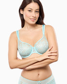 Empreinte Melody bra aqua strap and neckline detail