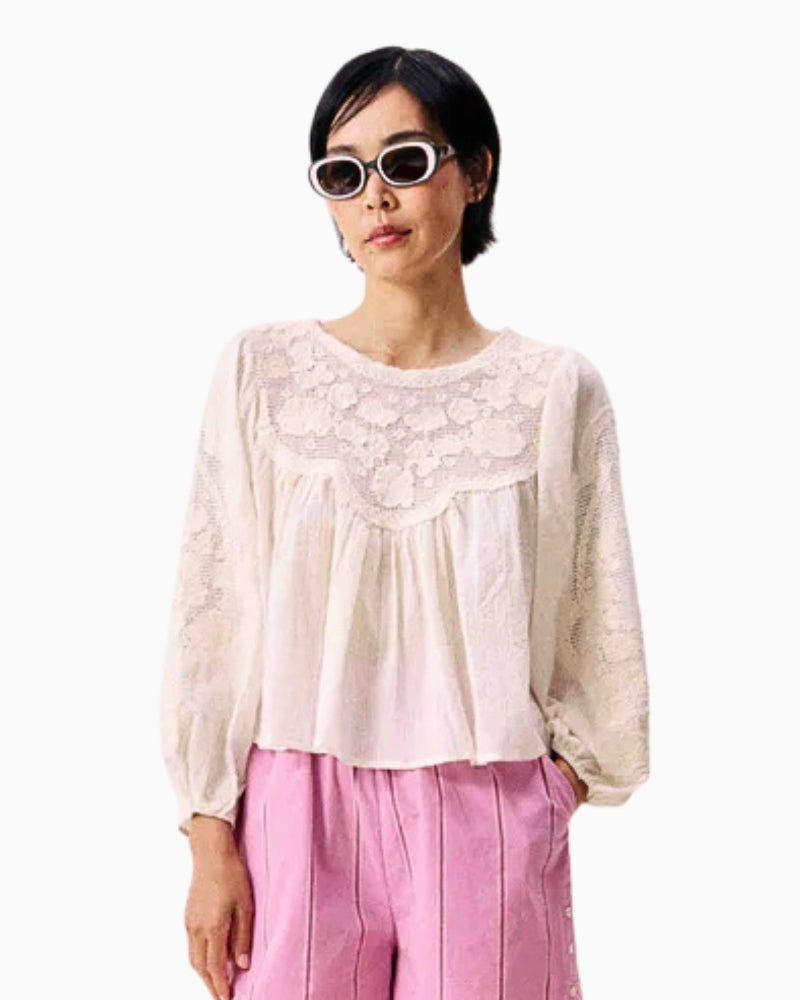 FRNCH ACASTE cream blouse front view