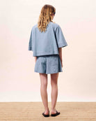 FRNCH Citrine blouse in denim back view