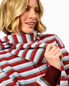 FRNCH Echarpe Cardigan in red stripe with coordinating scarf