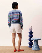 FRNCH Federica Light Blue Cardigan back view