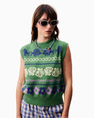FRNCH Johan Sweater Green front view
