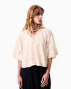 FRNCH MARESIAS cream blouse front view