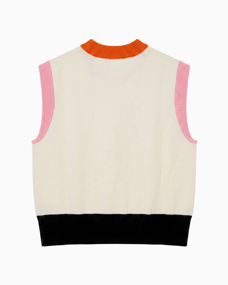 FRNCH Mickle Vest in Cream back view
