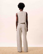 FRNCH Nautilus vest in cream back view