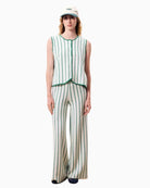 FRNCH Niagara Green Cardigan styled with matching trousers