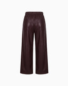 FRNCH Odaesan PU Trousers in Brown back view