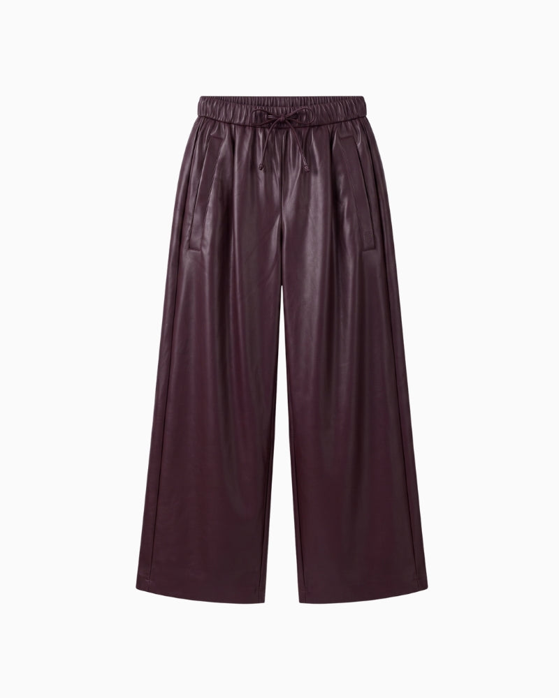 FRNCH Odaesan PU Trousers in Brown front view