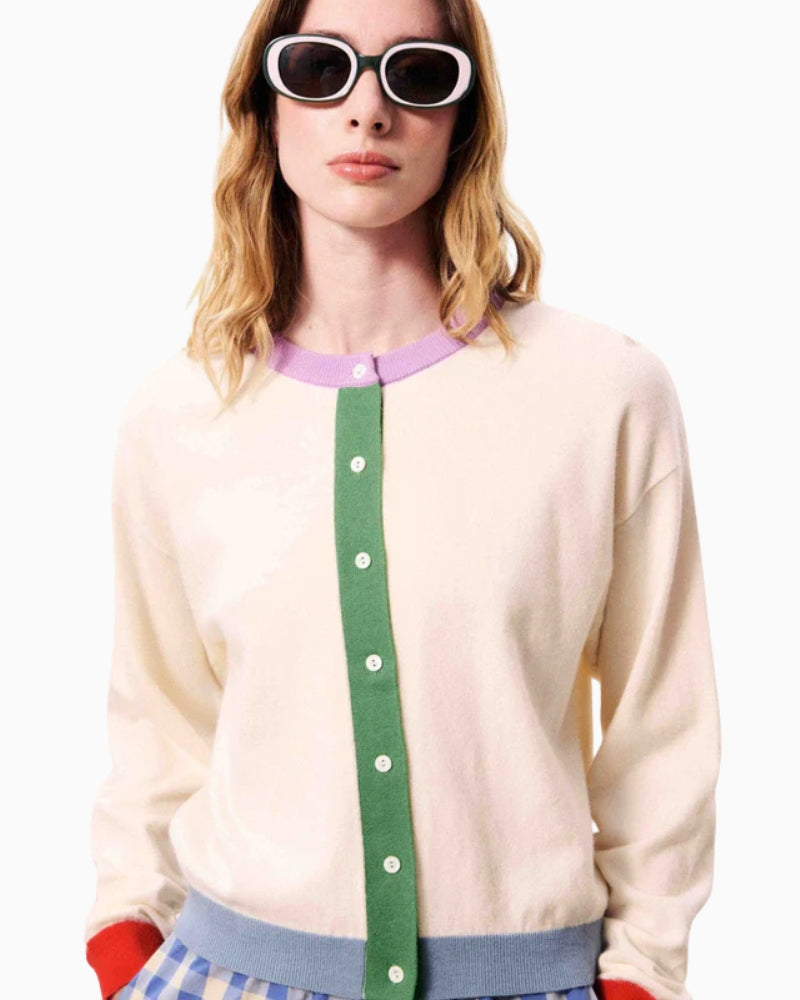 FRNCH PATRICK cream cardigan front view
