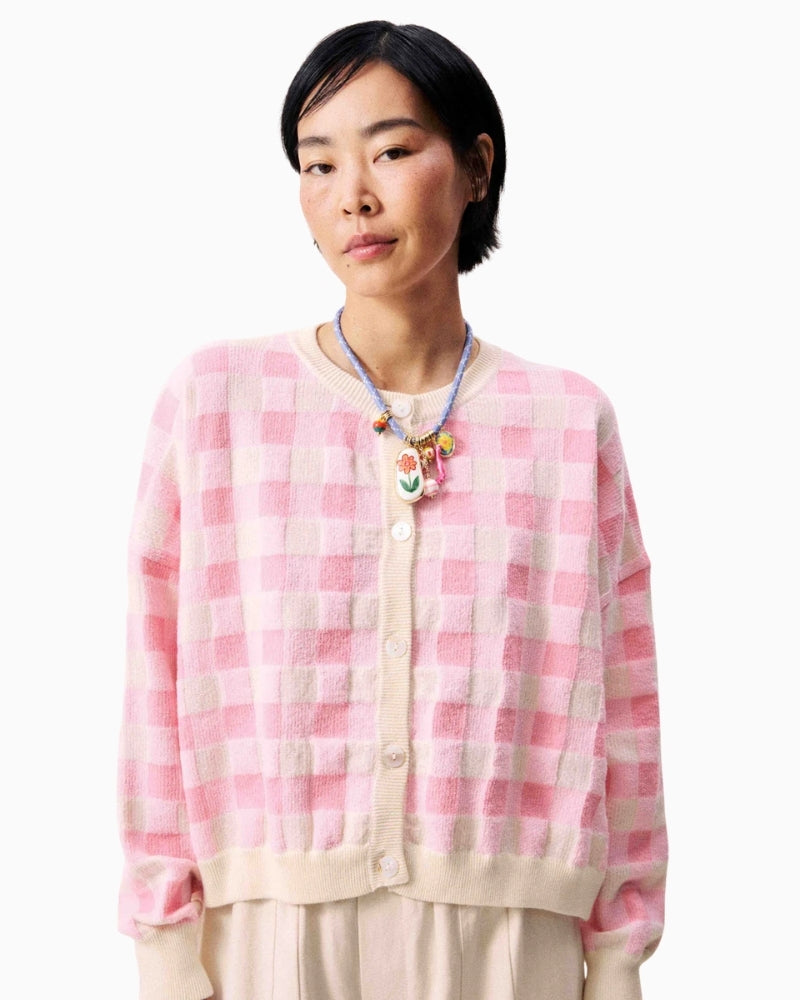 FRNCH Padina Pink Cardigan front view