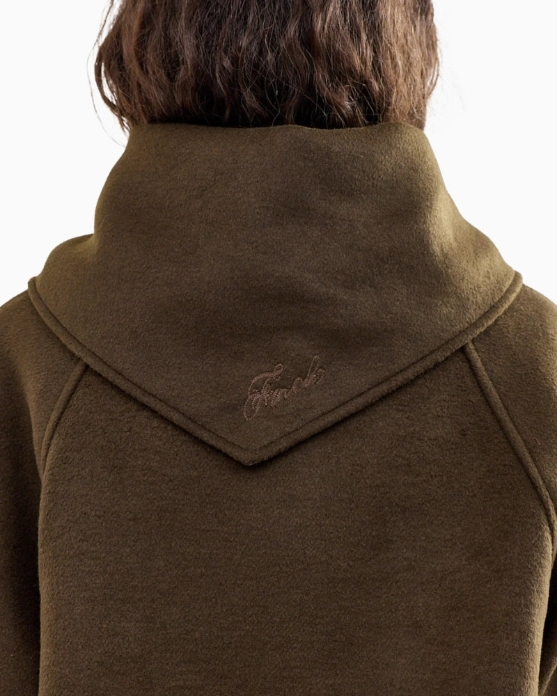 FRNCH Pembroke Jacket in khaki back scarf detail