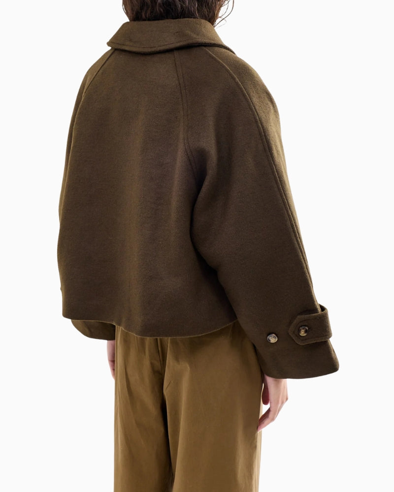 FRNCH Pembroke Jacket in khaki back view