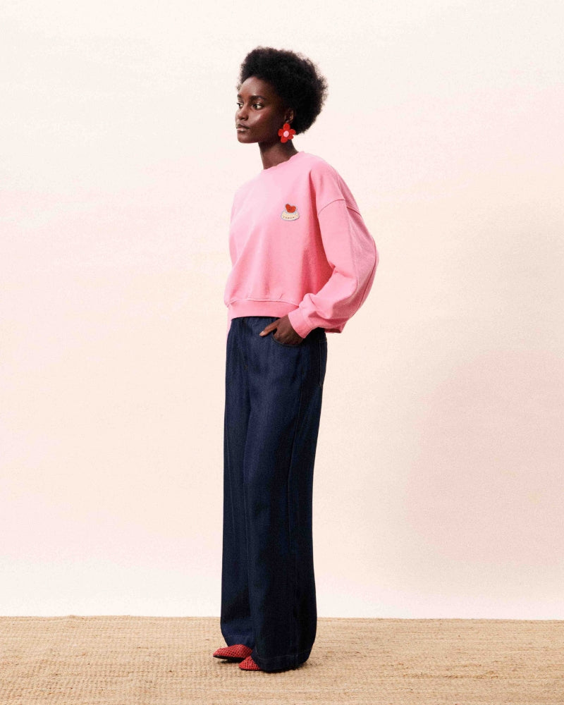 FRNCH Tamise sweatshirt in pink side view