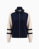 FRNCH Timbre Cardigan in navy front view