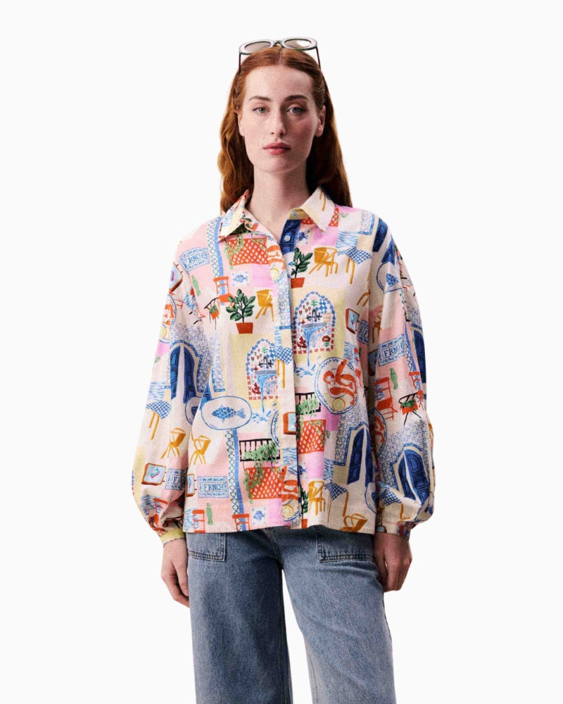 FRNCH Topaze shirt in multi colour front view